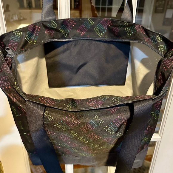 Victoria's Secret PINK black weekender tote bag - NWT - Picture 4 of 9